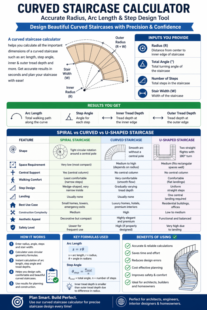 curved staircase calculator