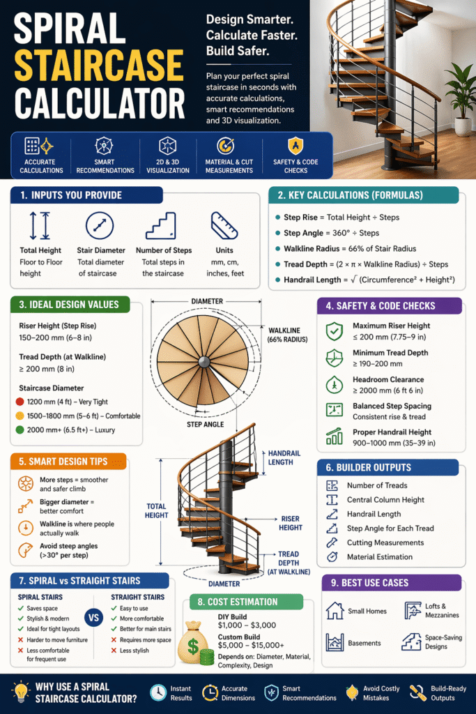 Spiral Staircase Calculator